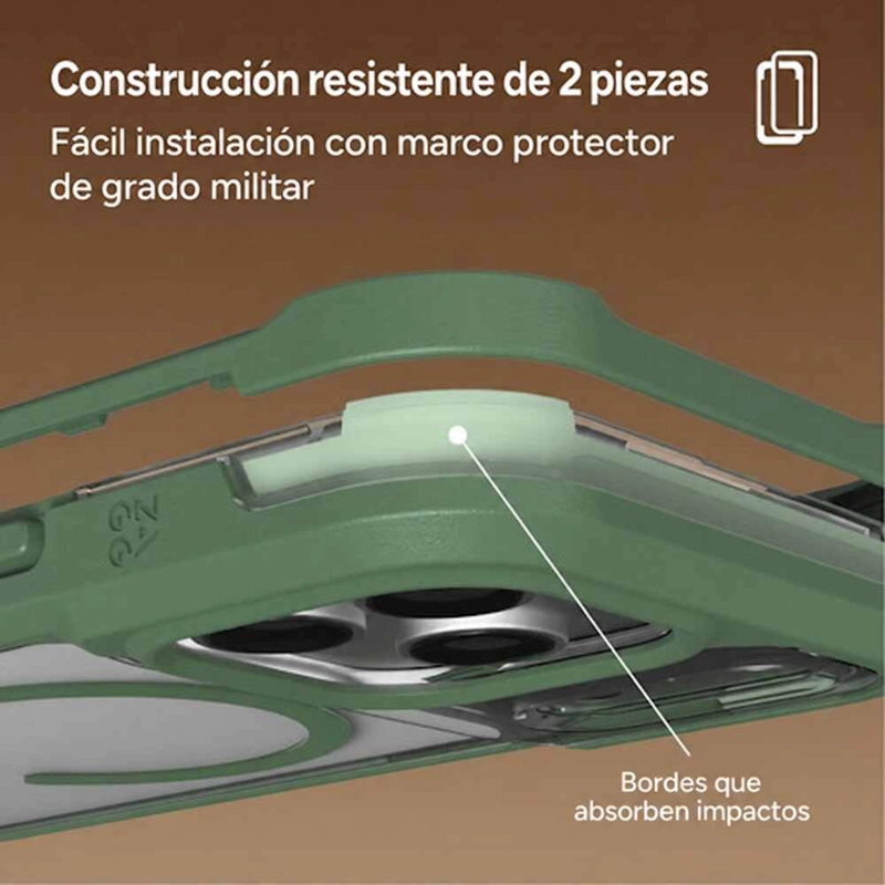 CARCASA RAINIER SNAP PARA IPHONE 18 PRO MAX VERDE SILVESTRE - 4