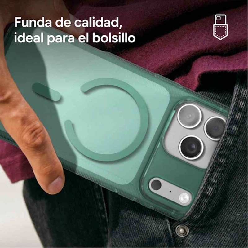 CARCASA LUXE SNAP PARA IPHONE 18 PRO MENTA TRASLUCIDA - 5