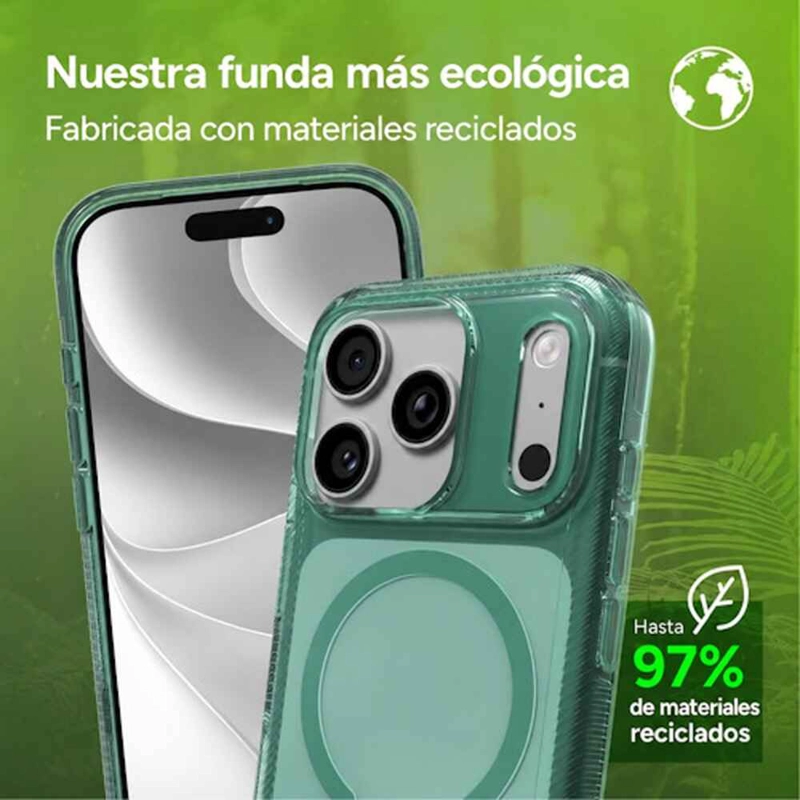 CARCASA LUXE SNAP PARA IPHONE 18 PRO MENTA TRASLUCIDA - 6