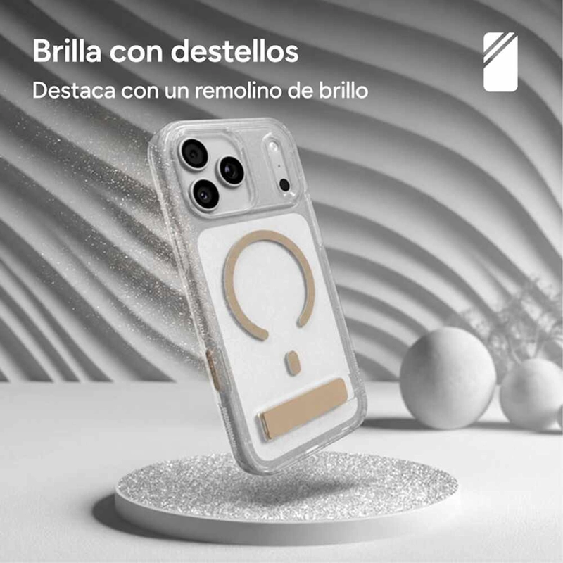CARCASA MILAN SNAP PARA IPHONE 18 PRO MAX GLITTER ORO - 7