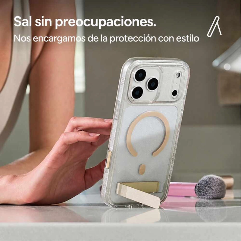 CARCASA MILAN SNAP PARA IPHONE 18 PRO MAX GLITTER ORO - 8