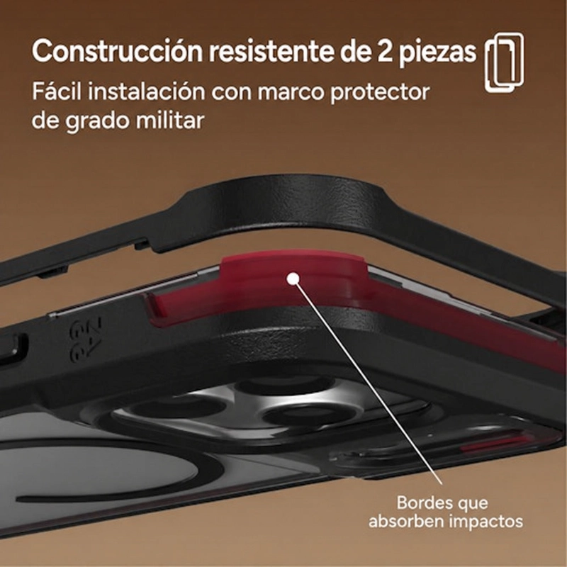 CARCASA RAINIER SNAP PARA IPHONE 18 PRO NEGRO HUMO - 4