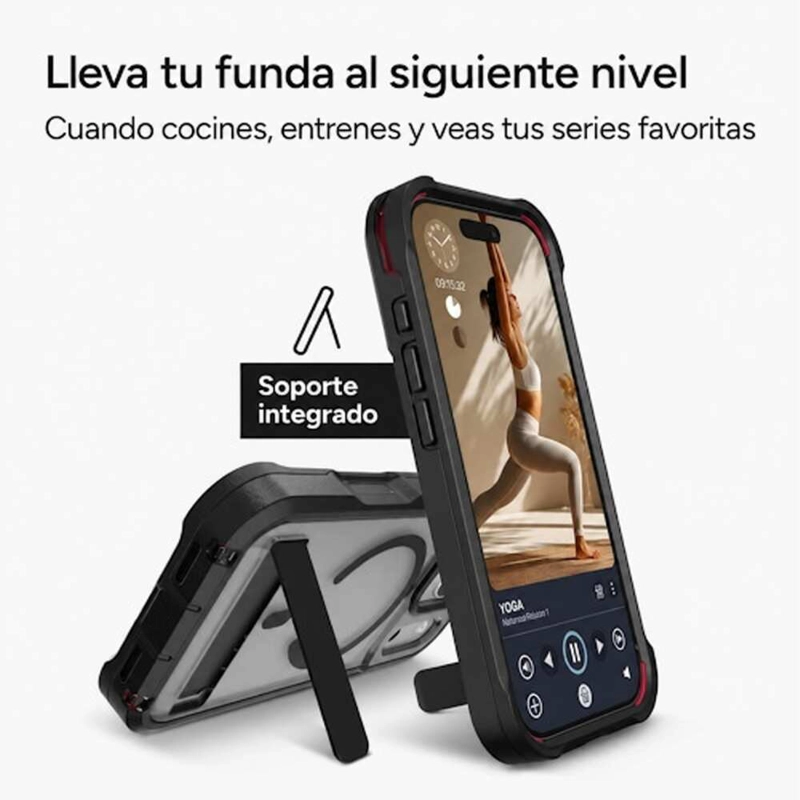 CARCASA RAINIER SNAP PARA IPHONE 18 PRO NEGRO HUMO - 6