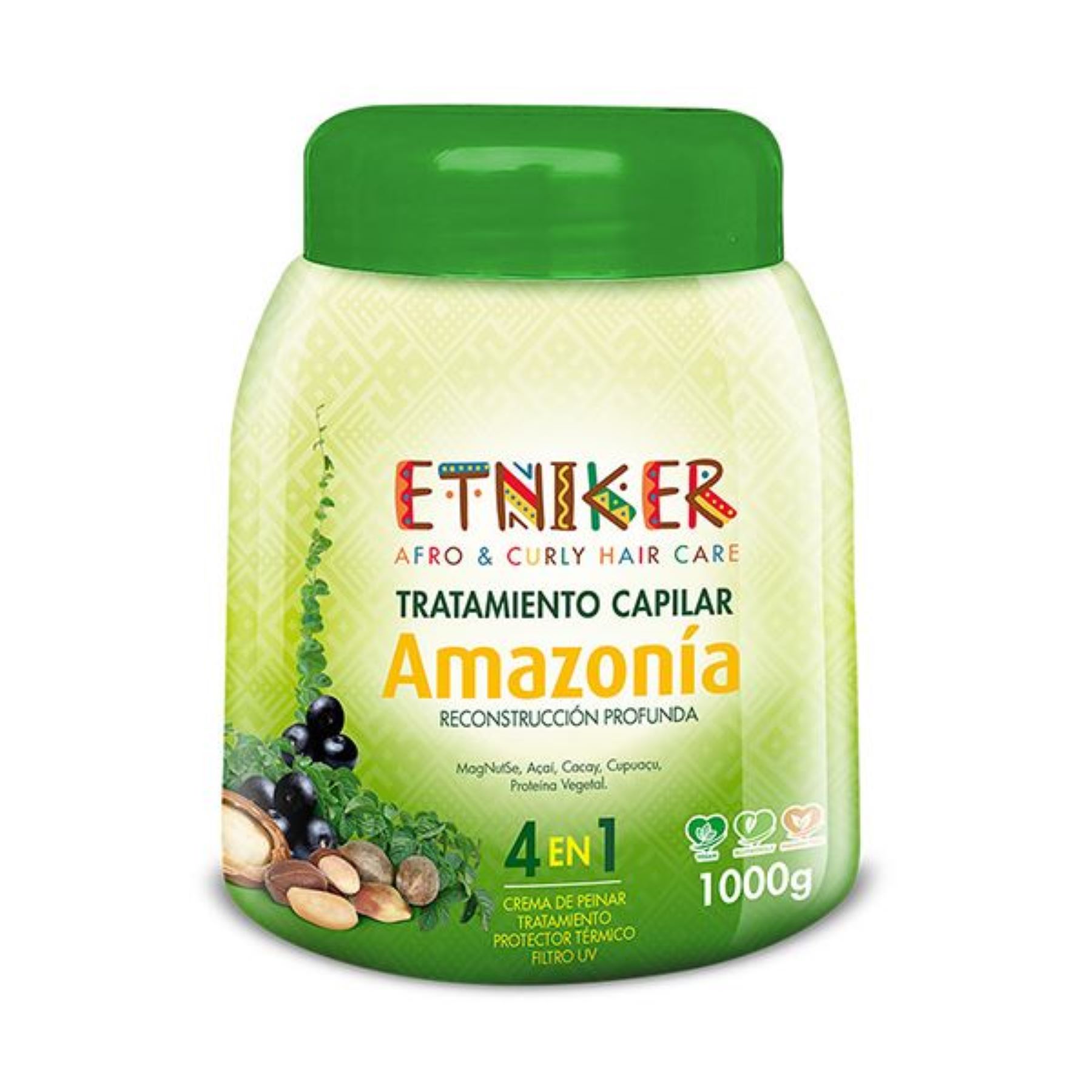 TRATAMIENTO CAPILAR AFRO AND CURLY ETNIKER AMAZONIA 4 EN 1 DE 1000GR - 1