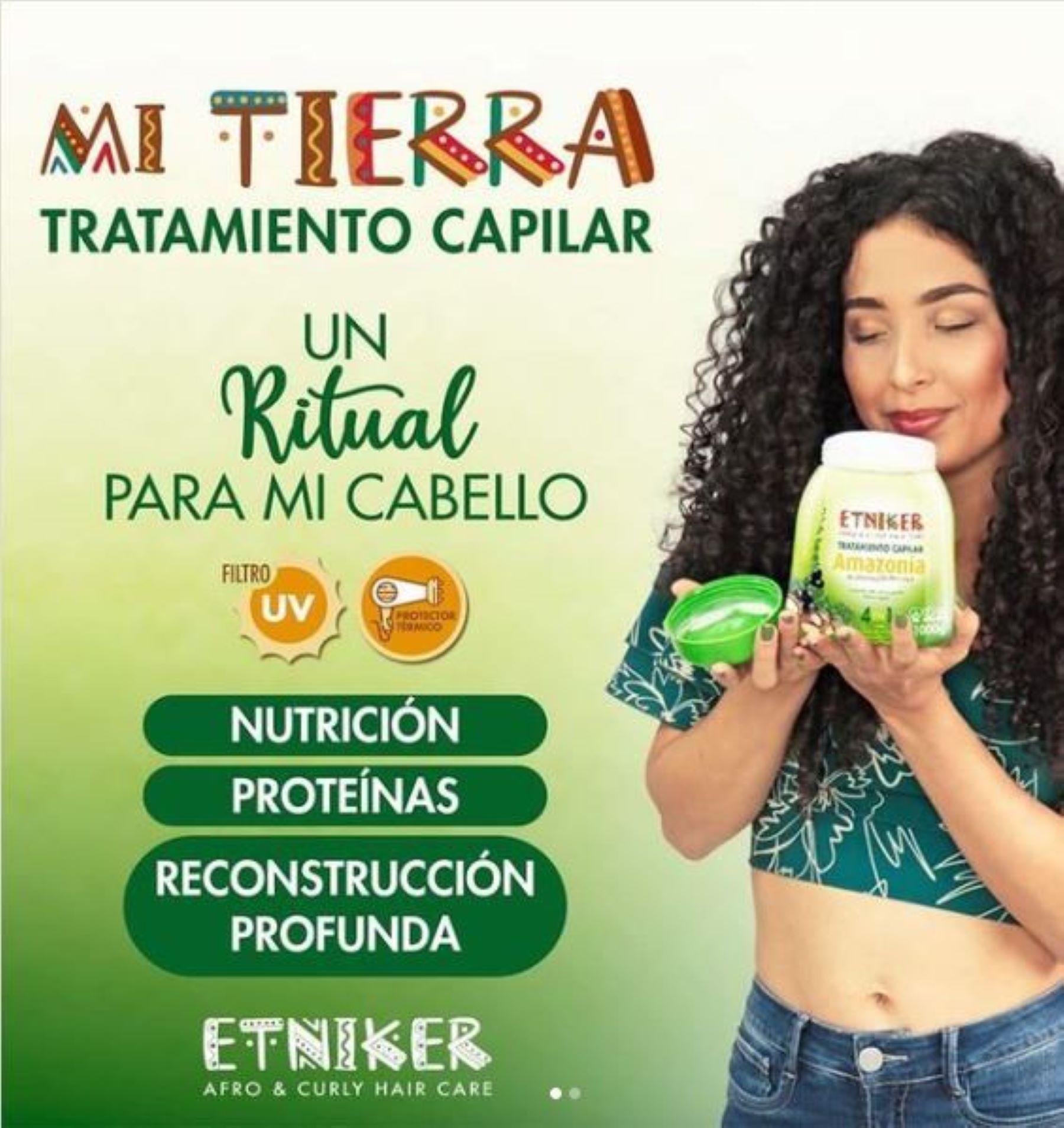 TRATAMIENTO CAPILAR AFRO AND CURLY ETNIKER AMAZONIA 4 EN 1 DE 1000GR - 5