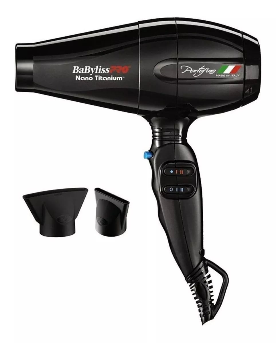 SECADOR DE PELO BABYLISSPRO NANO TITANIUM PORTOFINO 6600 EN COLOR NEGRO - 1