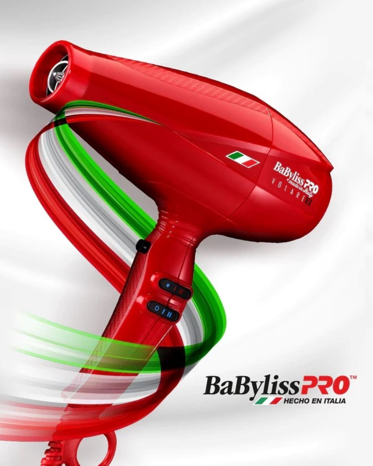 SECADOR VOLARE V1 MOTOR 6 NIVELES FERRARI BABYLISSPRO EN COLOR ROJO - 3