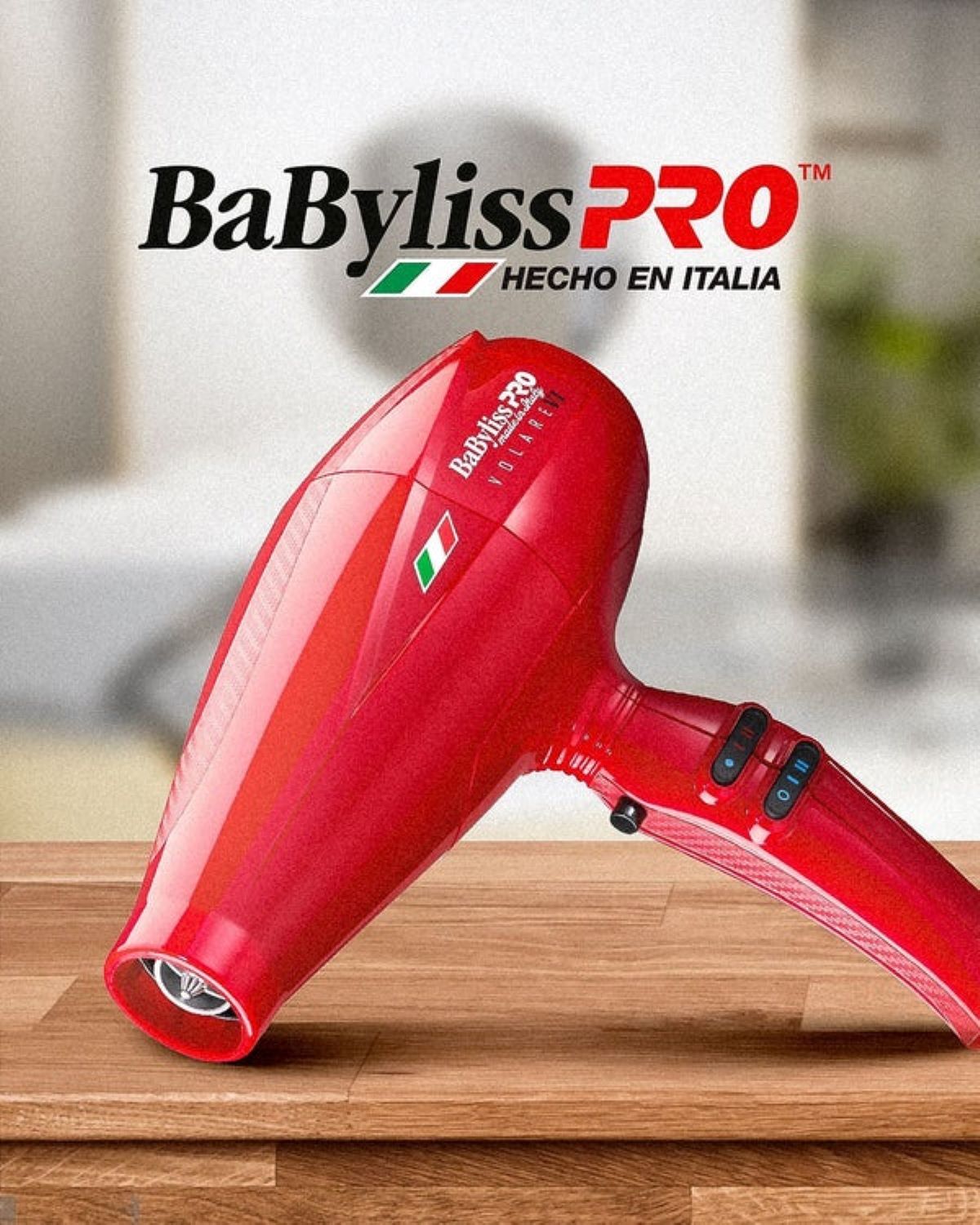 SECADOR VOLARE V1 MOTOR 6 NIVELES FERRARI BABYLISSPRO EN COLOR ROJO - 4
