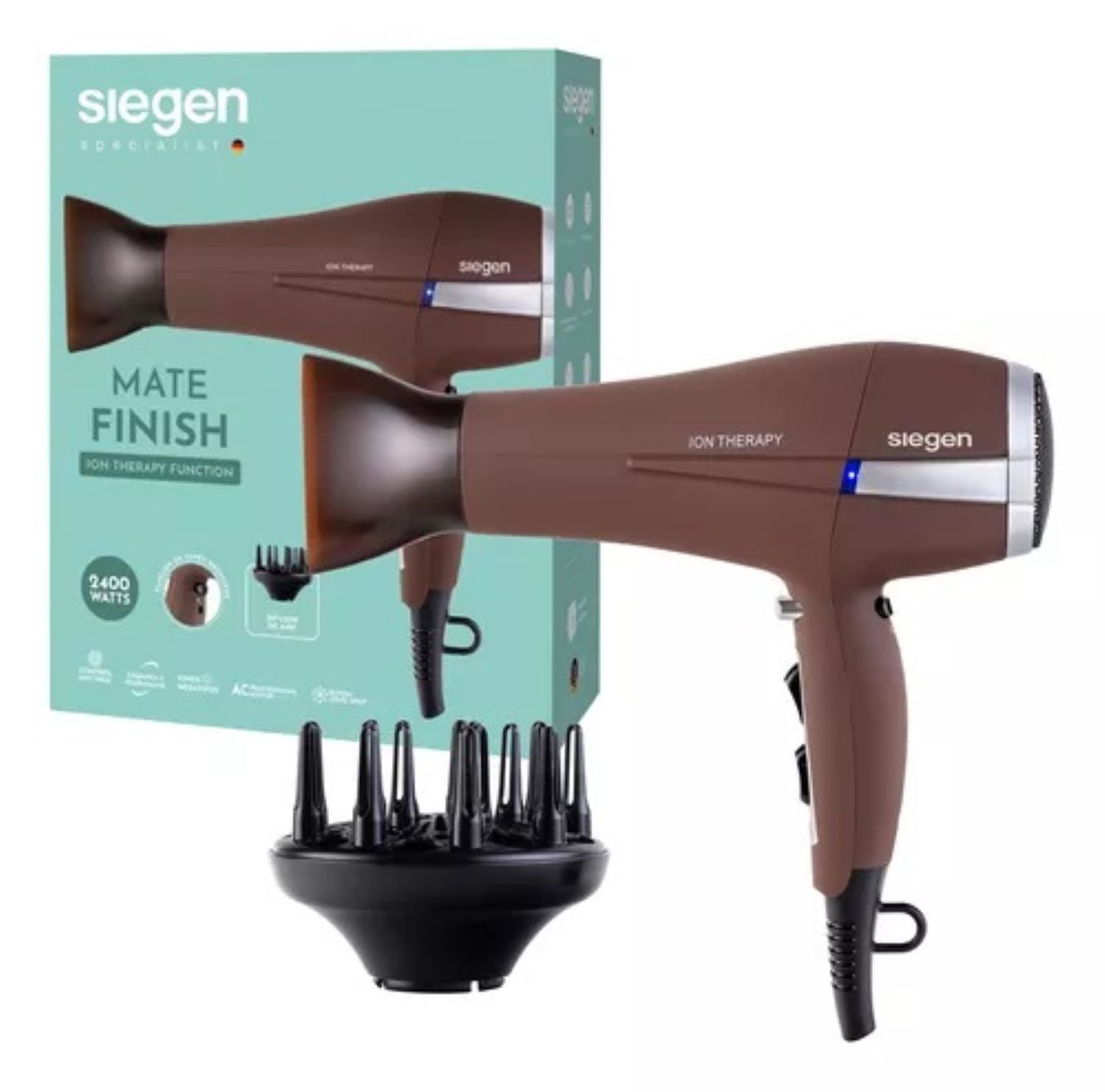 SECADOR DE PELO SIEGEN MATE ION THERAPY SG3043 2400WATTS - 1