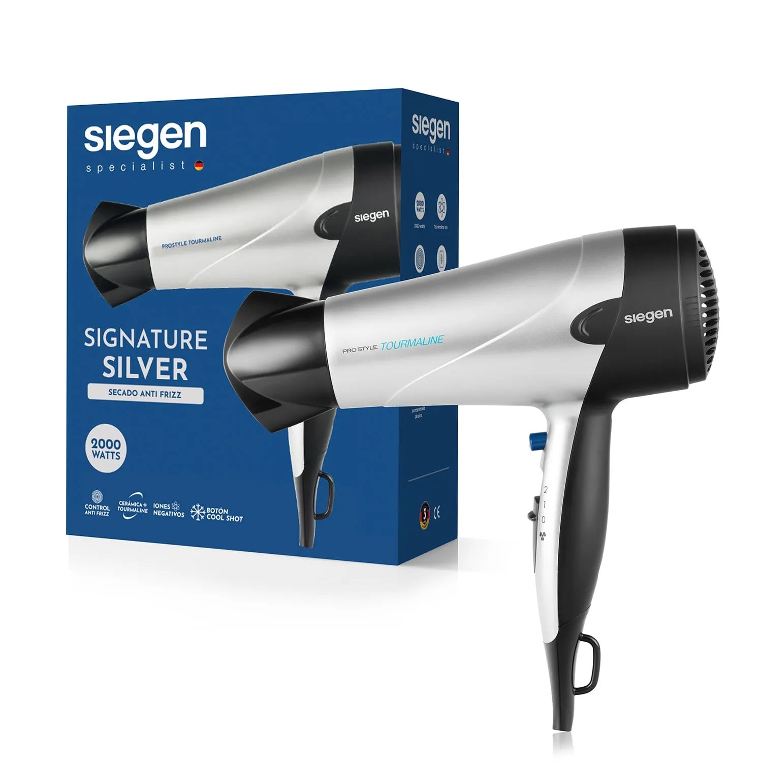 SIEGEN SECADOR DE PELO SIEGEN SIGNATURE SILVER SG3025S 2000WATTS