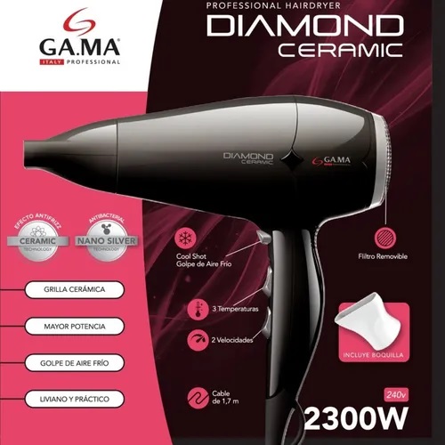 SECADOR DIAMOND CERAMIC ANTIBACTERIAL PELO CERAMICA 2300W NEGRO GAMA - 6