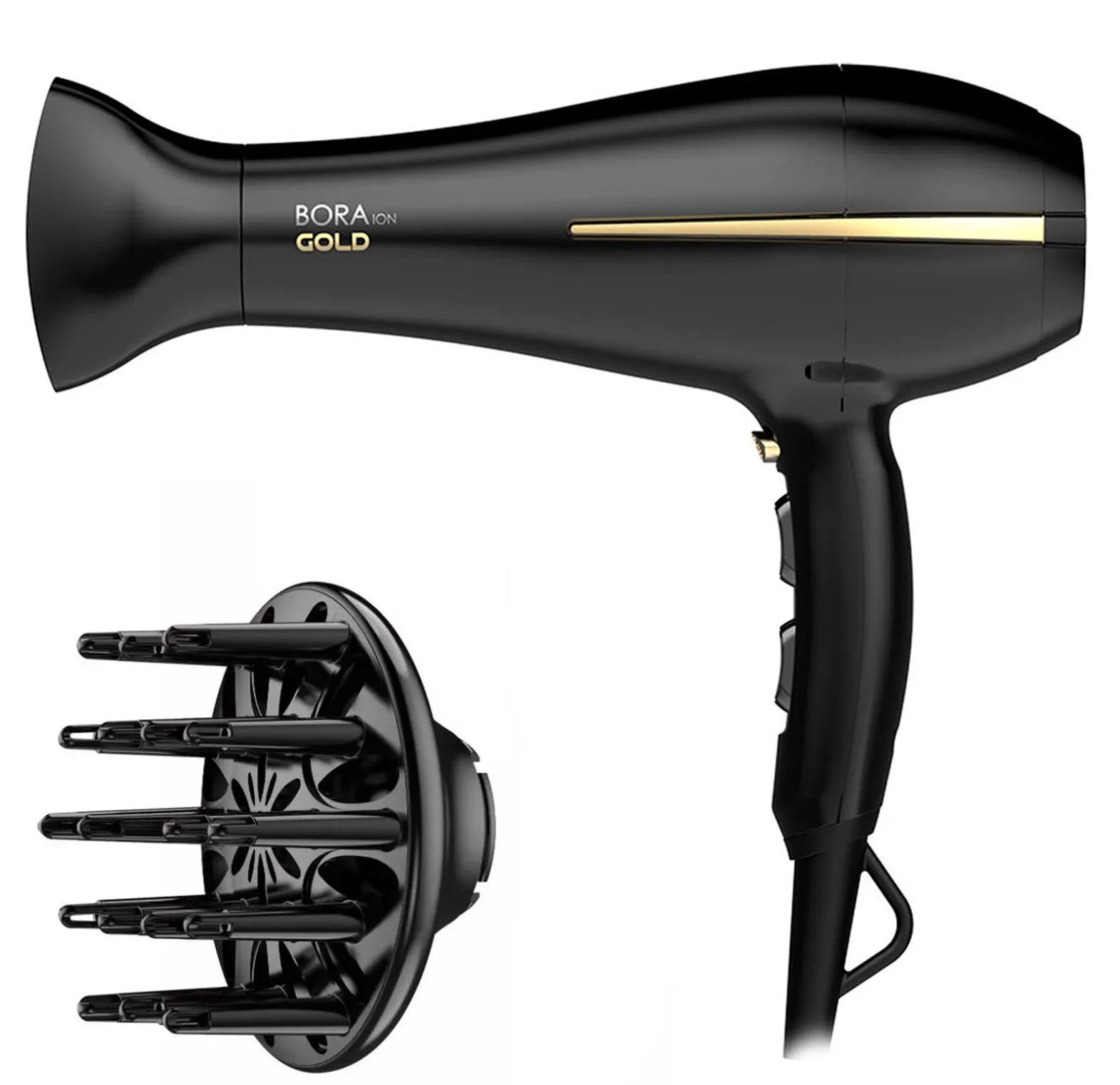 GAMA SECADOR DE PELO CERAMIC ION BORA GOLD COLOR NEGRO GAMA 2200W