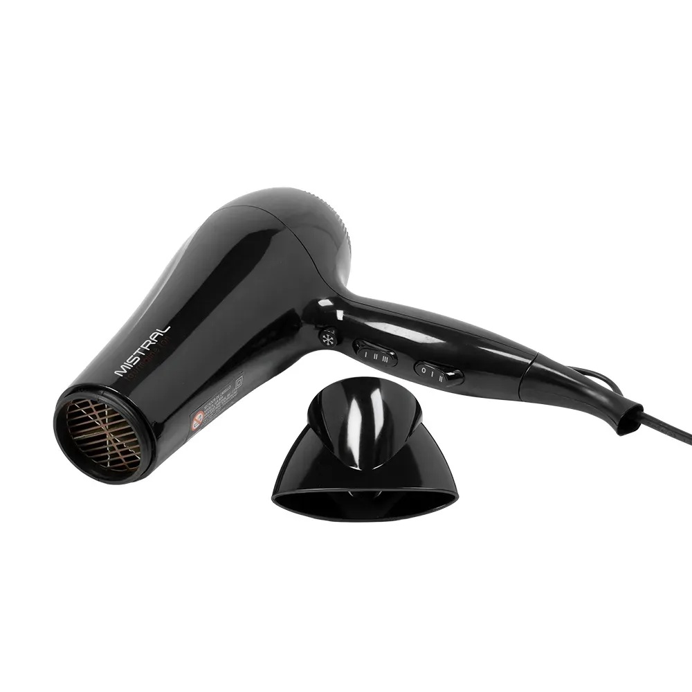 SECADOR DE PELO MISTRAL TOURMALINE ION NANO SILVER GAMA 2200W NEGRO - 3