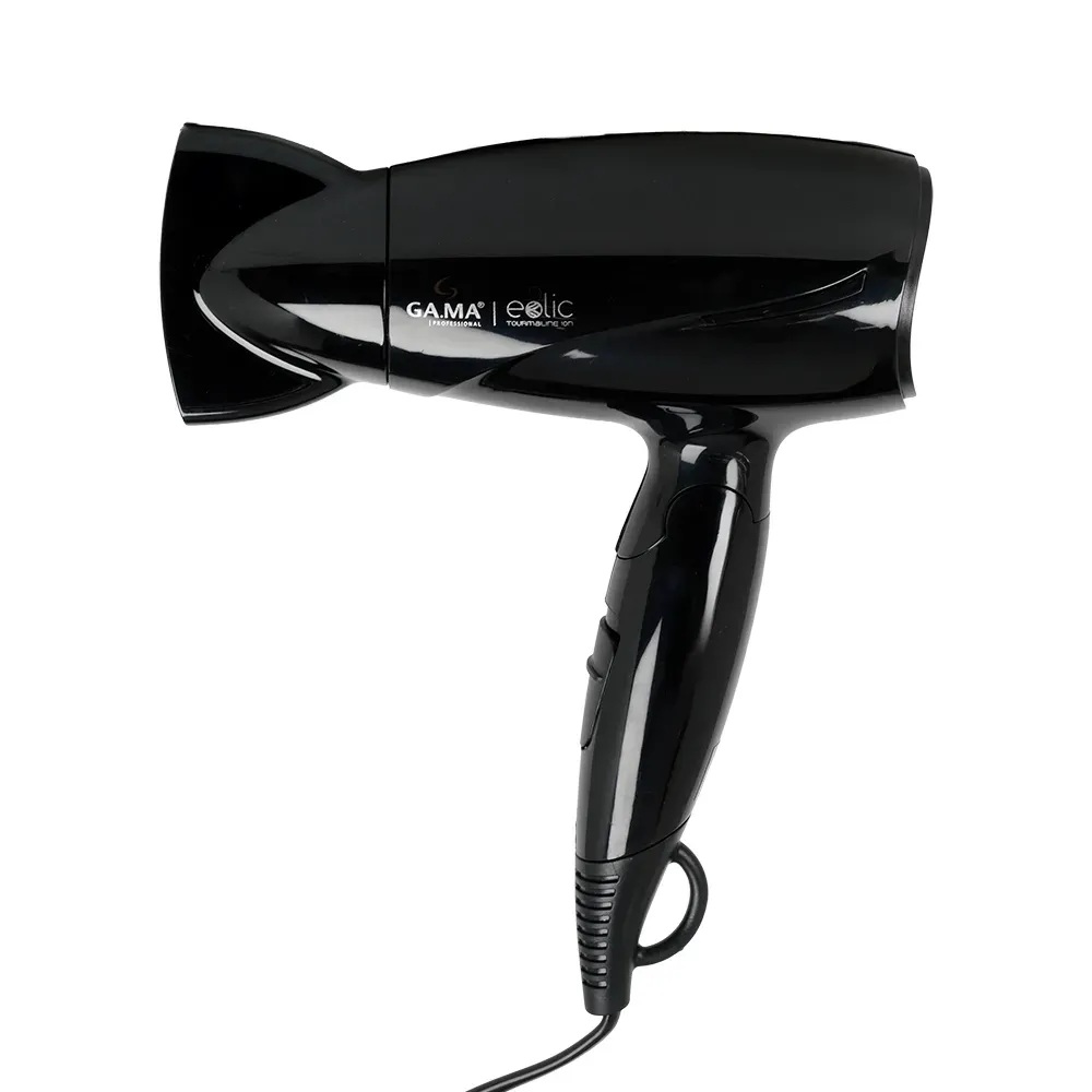 SECADOR DE PELO GAMA EOLIC ION MINI 1600W PLEGABLE LIVIANO VIAJE NEGRO - 1