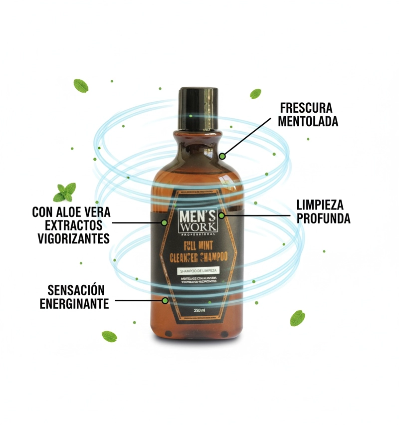 SHAMPOO DE LIMPIEZA FULL MINT MENS WORK 250ML - 3