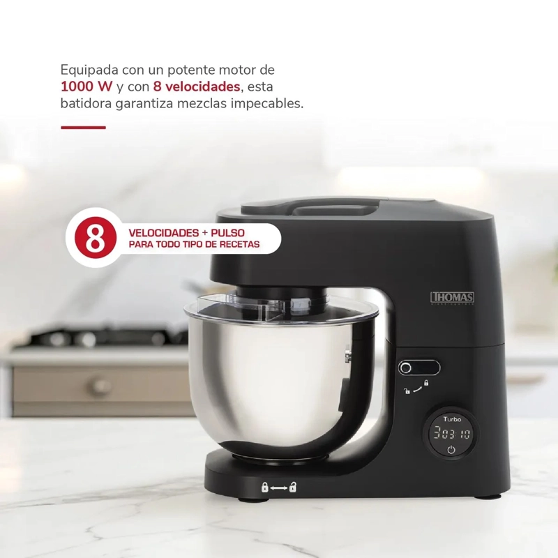BATIDORA PLANETARY THOMAS TH-915PND 1000W -5 LITROS- DIGITAL - 4