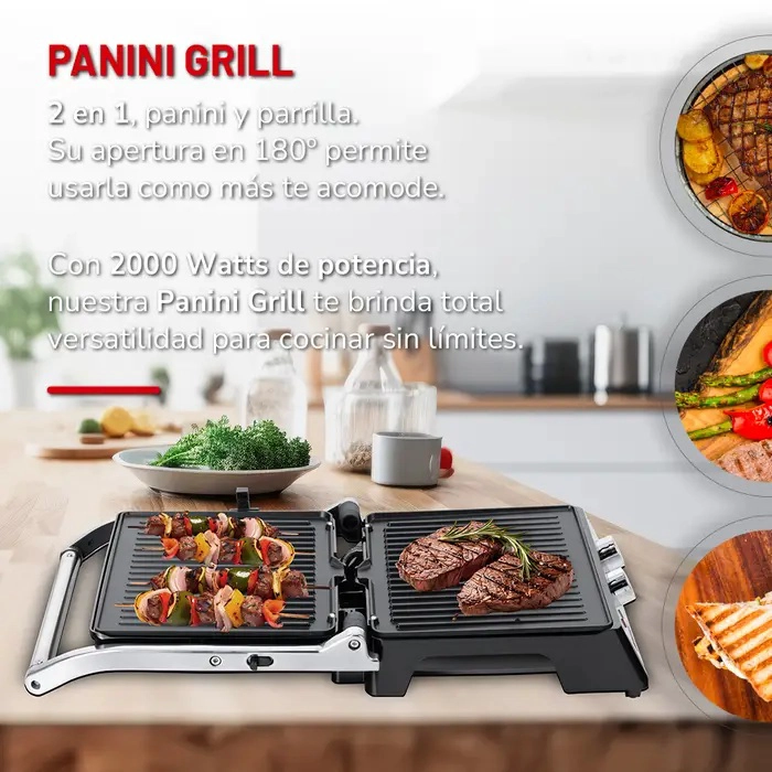 PANINI GRILL 2 EN 1 THOMAS TH-980I- APERTURA 180° - 5