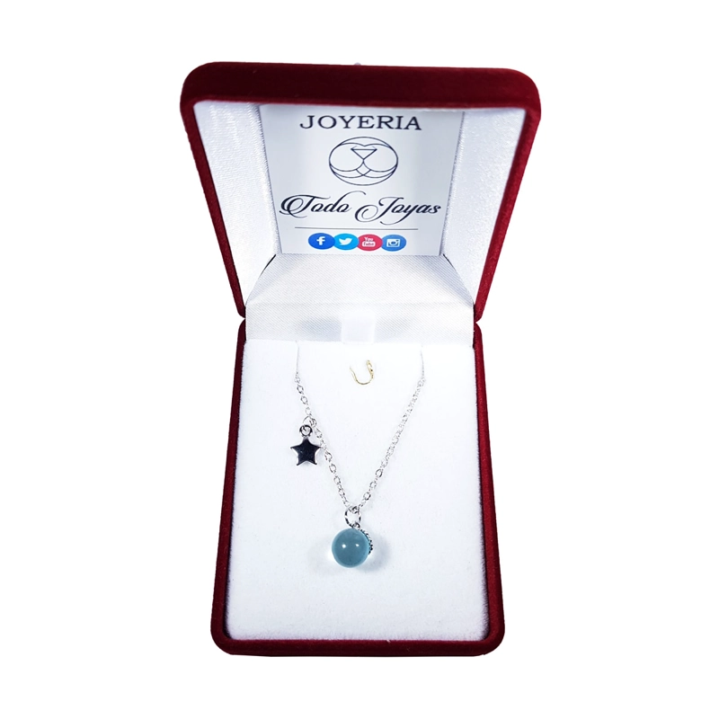 COLLAR TODOJOYAS ENCHAPADO EN PLATA COLGANTE PLANETA Y ESTRELLA PLATEADO - 2