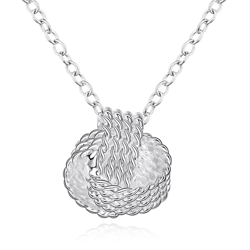 COLLAR TODOJOYAS ENCHAPADO EN PLATA COLGANTE NUDO PLATEADO - 1