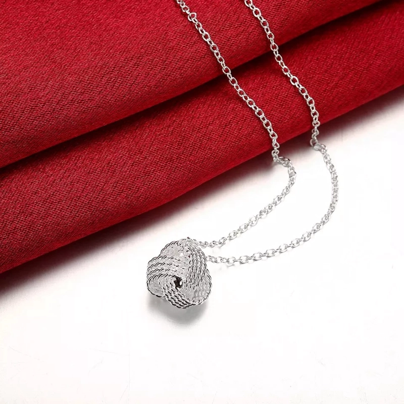 COLLAR TODOJOYAS ENCHAPADO EN PLATA COLGANTE NUDO PLATEADO - 5