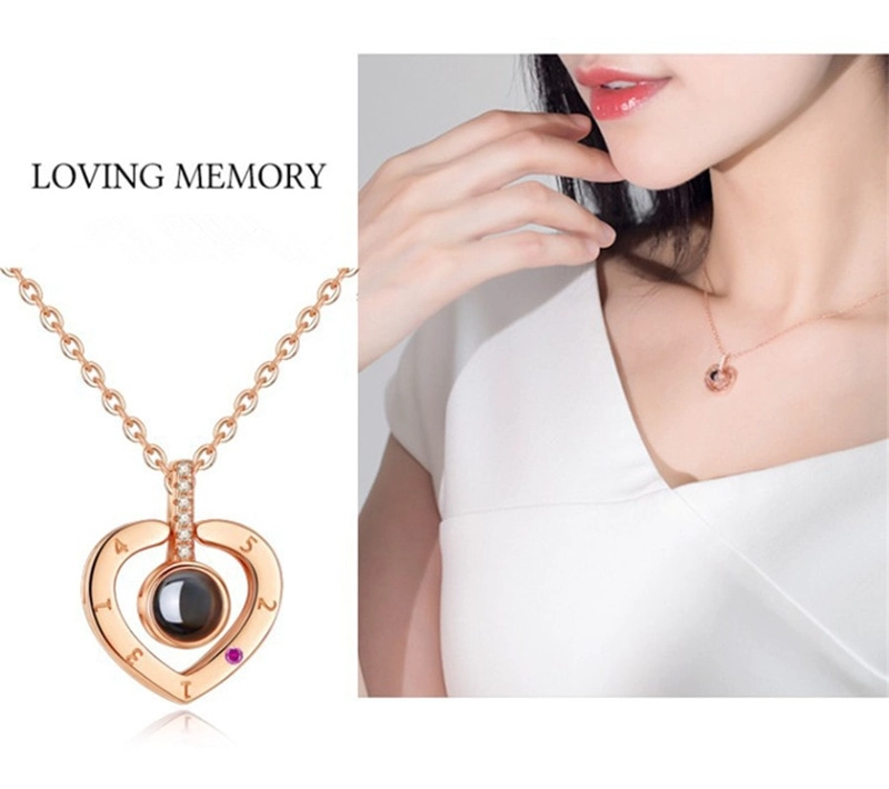 COLLAR TODOJOYAS ENCHAPADO EN PLATA CORAZON TE AMO EN 100 IDIOMAS DORADO - 4