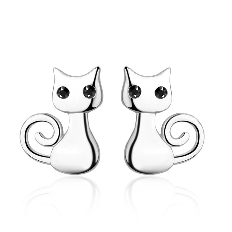 AROS TODOJOYAS DE GATITOS PLATEADO PLATA - 1