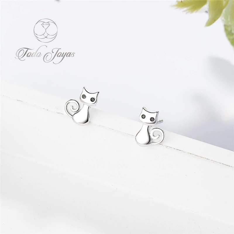 AROS TODOJOYAS DE GATITOS PLATEADO PLATA - 4