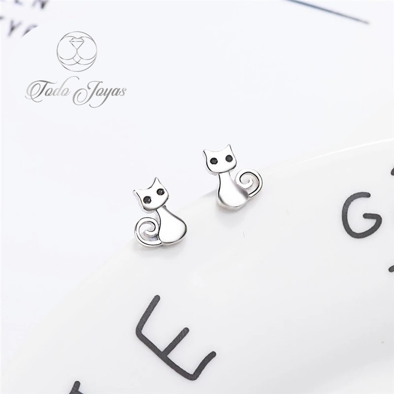 AROS TODOJOYAS DE GATITOS PLATEADO PLATA - 5