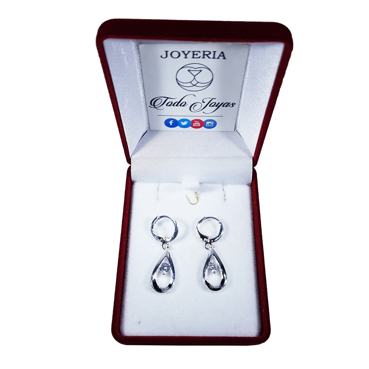 AROS TODOJOYAS DE GOTAS CIRCON BLANCO PLATEADO PLATA - 2