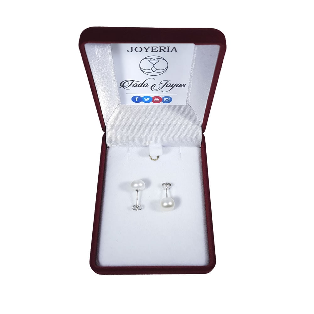 AROS TODOJOYAS PLATA 925 PASADOR PERLA BLANCA - 2