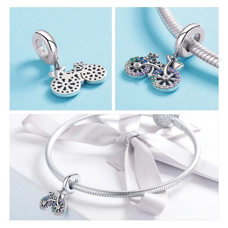 CHARM PLATA 925 BICICLETA LOVE COLORES - 5