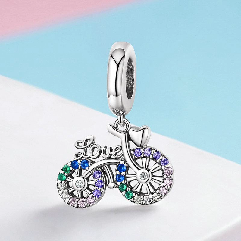 CHARM PLATA 925 BICICLETA LOVE COLORES - 6