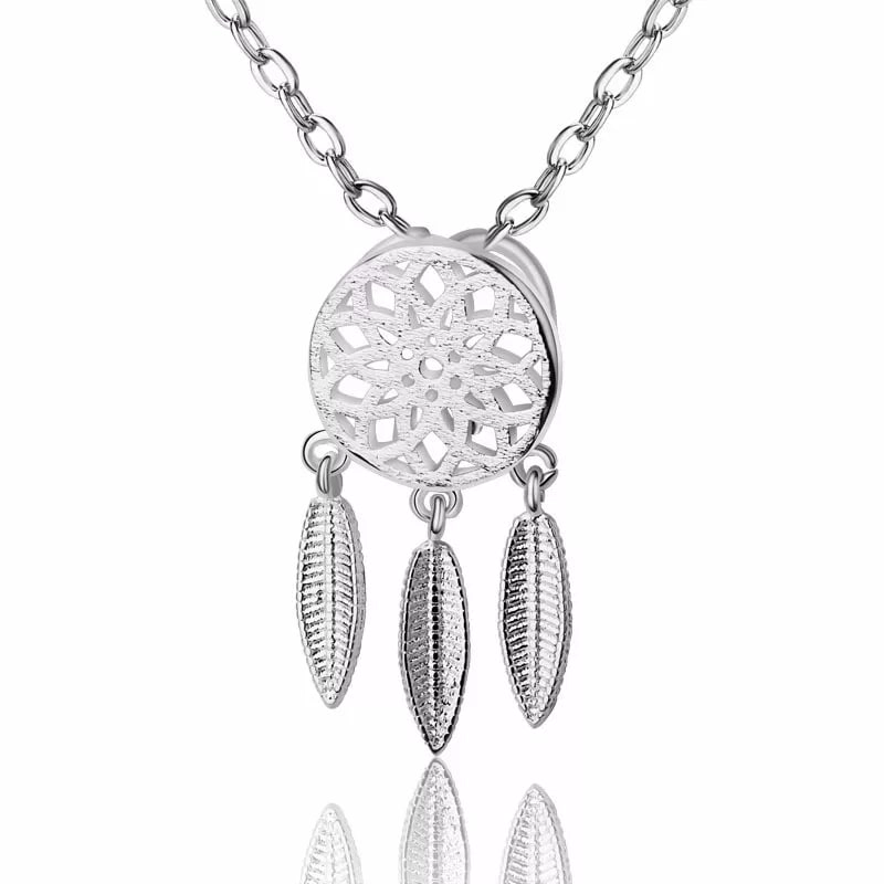 COLLAR TODOJOYAS ENCHAPADO EN PLATA COLGANTE ATRAPA SUEÑOS PLATEADO - 1