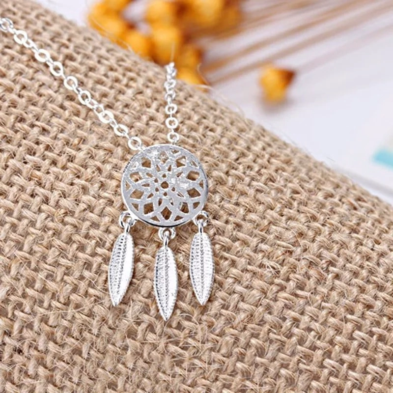 COLLAR TODOJOYAS ENCHAPADO EN PLATA COLGANTE ATRAPA SUEÑOS PLATEADO - 3