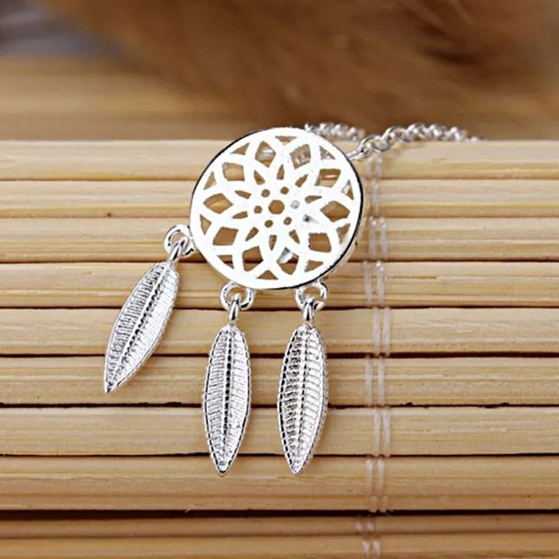 COLLAR TODOJOYAS ENCHAPADO EN PLATA COLGANTE ATRAPA SUEÑOS PLATEADO - 4