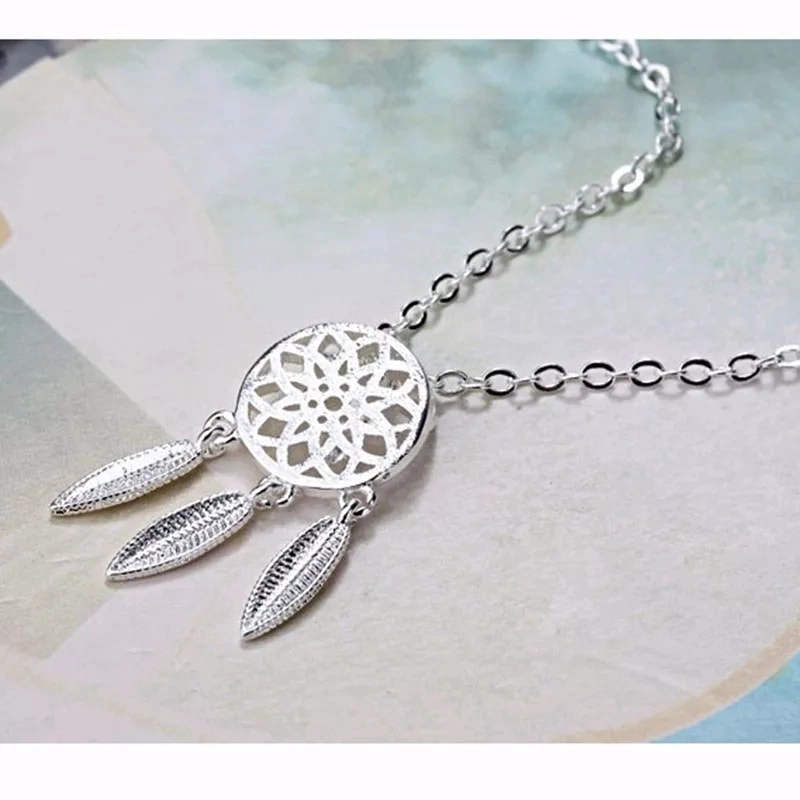 COLLAR TODOJOYAS ENCHAPADO EN PLATA COLGANTE ATRAPA SUEÑOS PLATEADO - 6