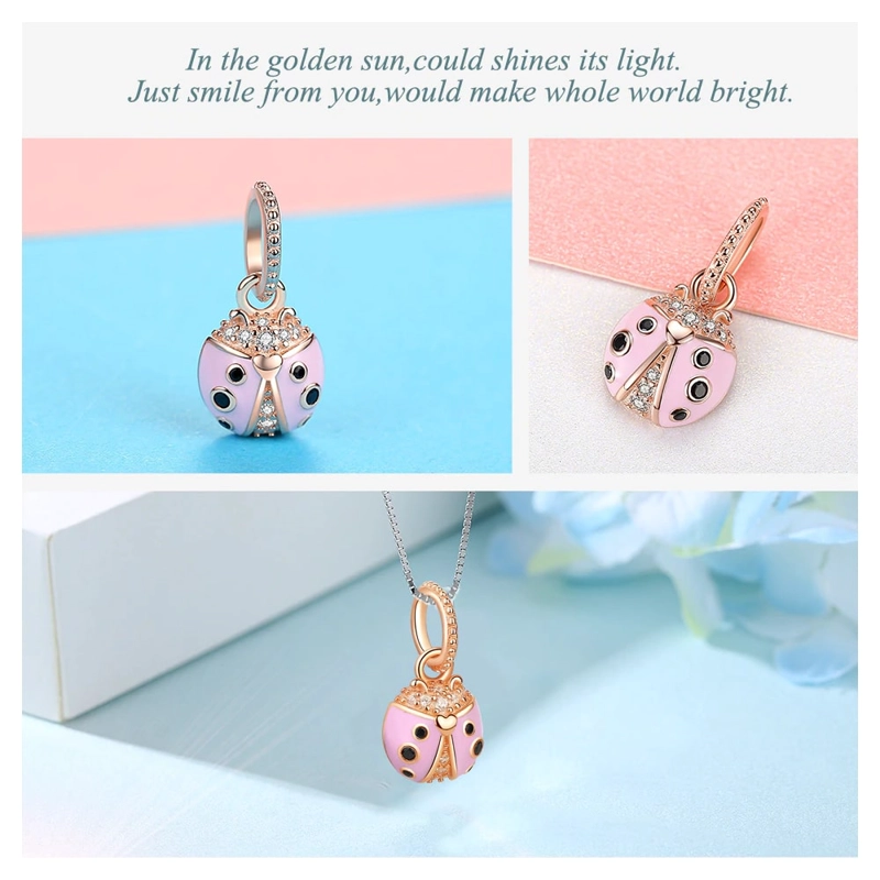 CHARM DIJE PLATA 925 MARIQUITA ROSE GOLD - 3