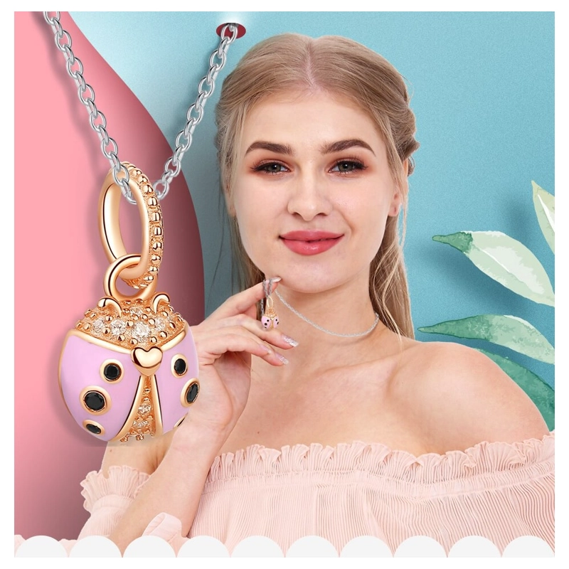 CHARM DIJE PLATA 925 MARIQUITA ROSE GOLD - 6