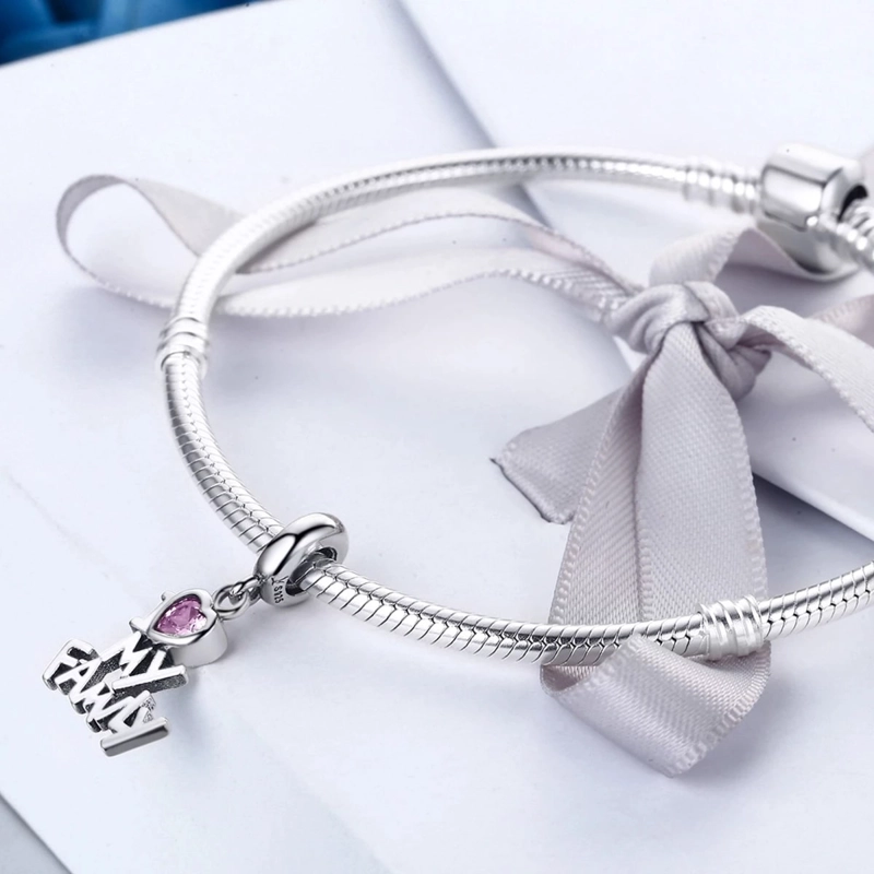 CHARM DIJE PLATA 925 AMO A MI FAMILIA - 3