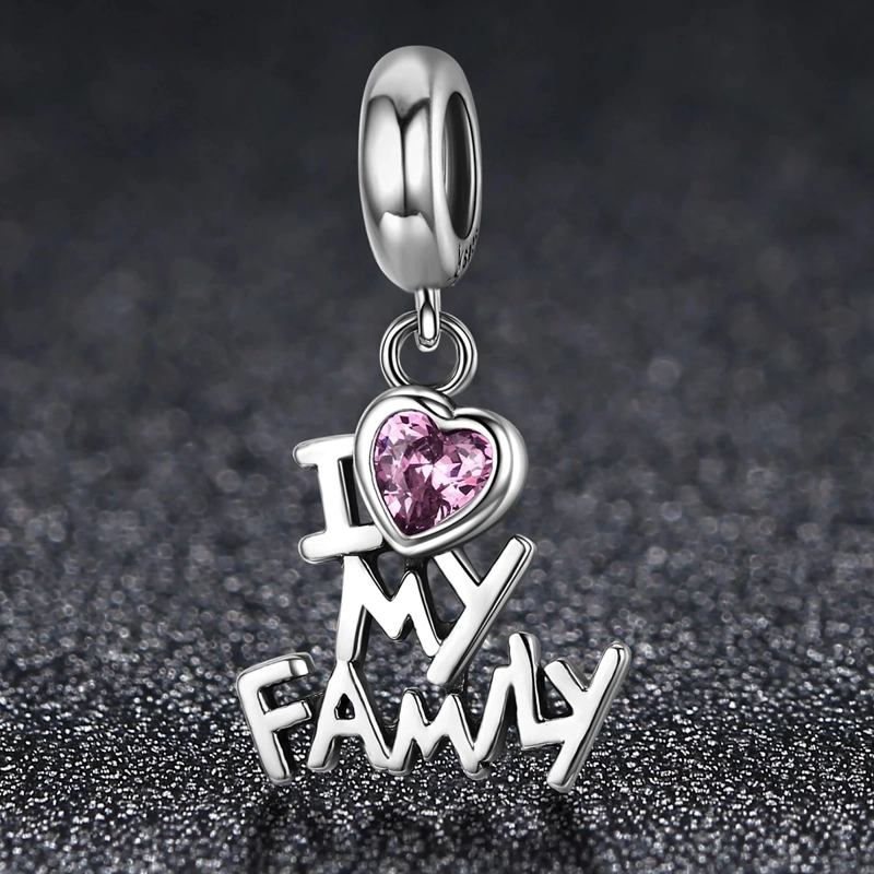 CHARM DIJE PLATA 925 AMO A MI FAMILIA - 5