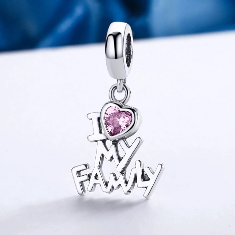 CHARM DIJE PLATA 925 AMO A MI FAMILIA - 6