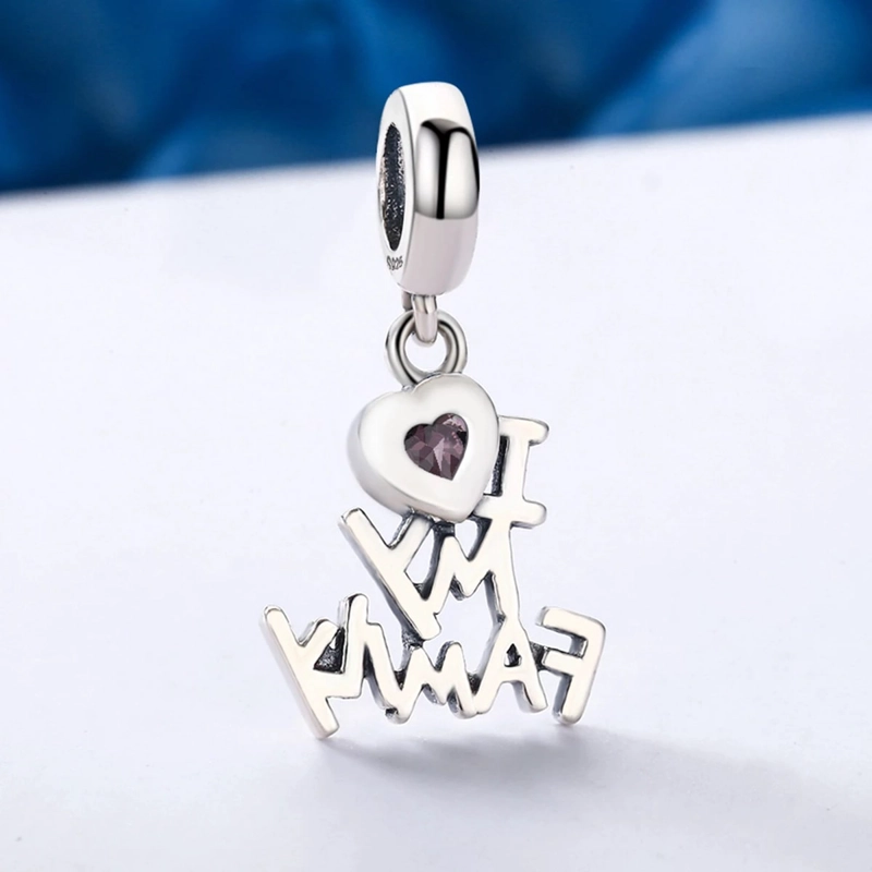 CHARM DIJE PLATA 925 AMO A MI FAMILIA - 7