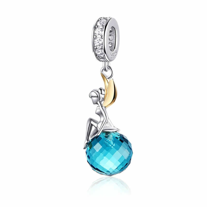 CHARM DIJE PLATA 925 HADA SOBRE BOLA - 1