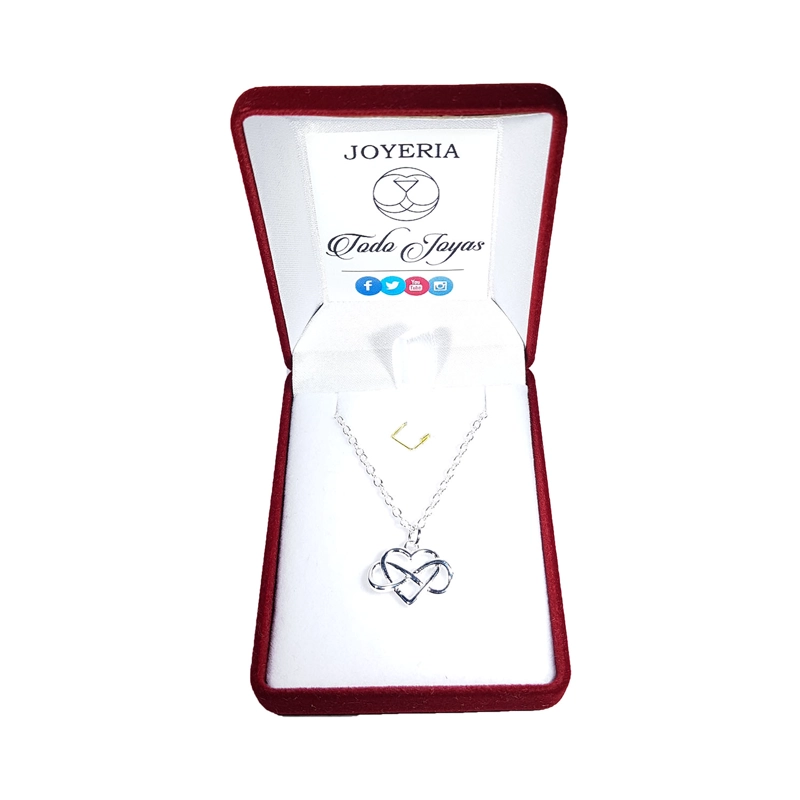 COLLAR TODOJOYAS ENCHAPADO EN PLATA CORAZON INFINITO AMOR PLATEADO - 2