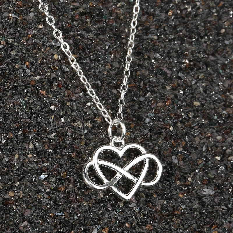 COLLAR TODOJOYAS ENCHAPADO EN PLATA CORAZON INFINITO AMOR PLATEADO - 3