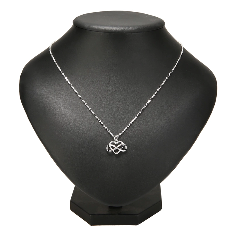 COLLAR TODOJOYAS ENCHAPADO EN PLATA CORAZON INFINITO AMOR PLATEADO - 5
