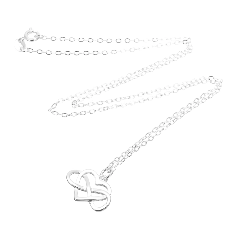 COLLAR TODOJOYAS ENCHAPADO EN PLATA CORAZON INFINITO AMOR PLATEADO - 6
