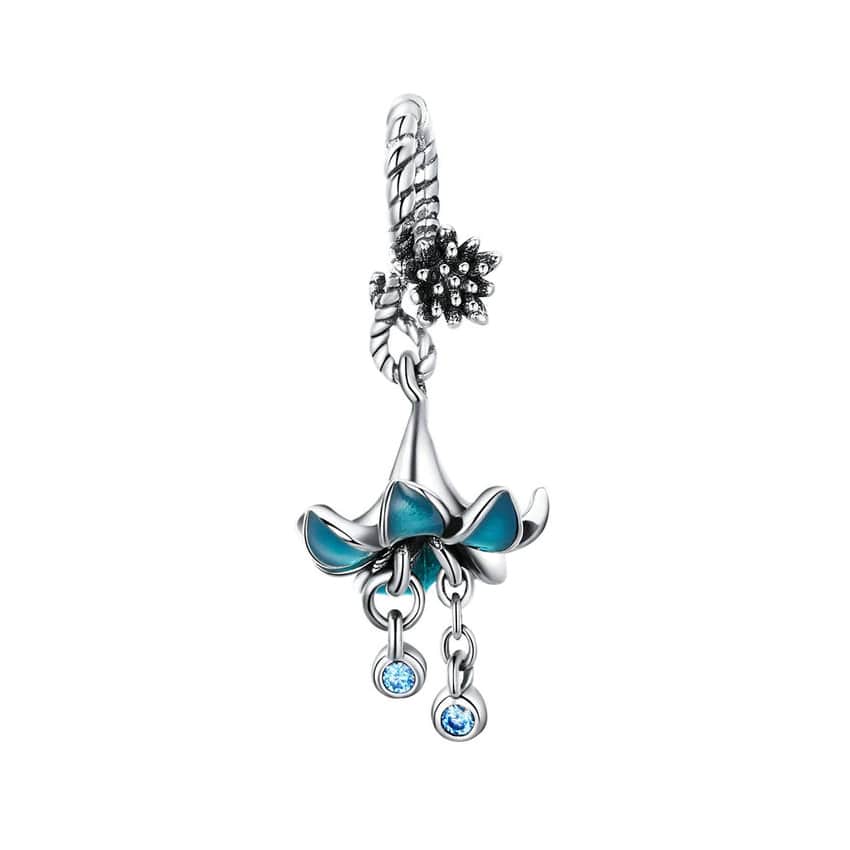 CHARM DIJE PLATA 925 FLOR AZUL - 1