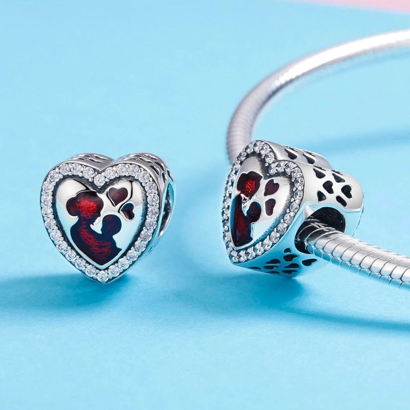 CHARM DIJE PLATA 925 CORAZON MAMA HIJO - 5