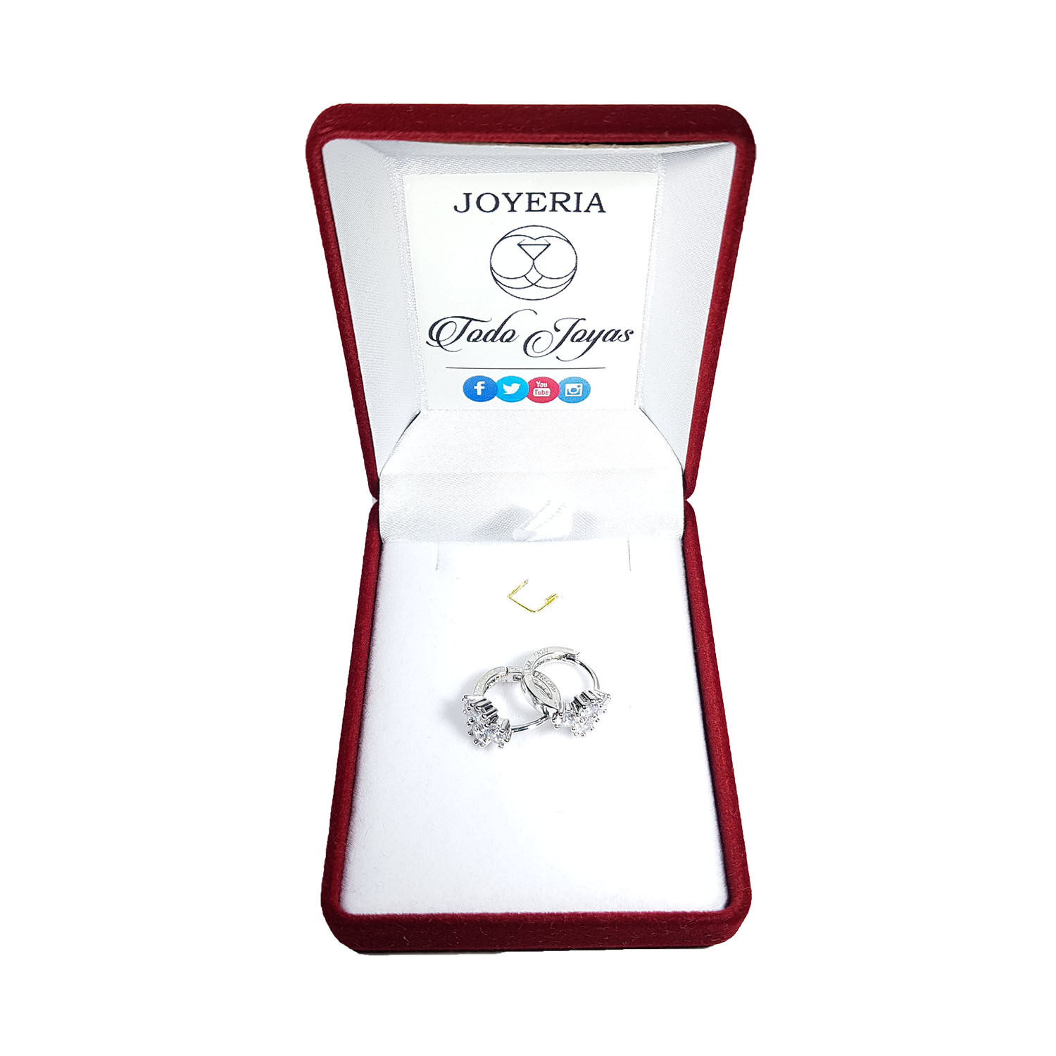 AROS TODOJOYAS FLOR CIRCONES PLATEADO PLATA - 2